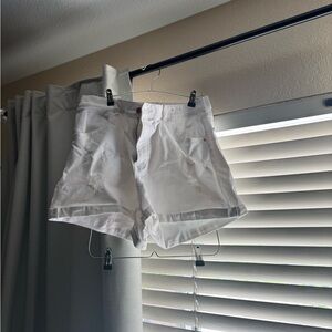 Express White Distressed Denim Shorts